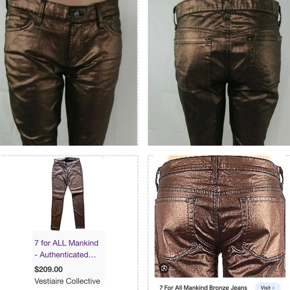 7 FOR ALL MANKIND BRONZE CROPPED JEANS - Picture 10 of 11